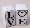 Wedding Souvenir for Guests Party Favor Love Word Ceramic Salt And Pepper Shaker Wedding Valentine Day Gift (100 Set Of 100 Boxes) SN4234