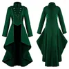 Casual Dresses Women Jacket Coat Medieval Retro Lace Victorian Gothic Long Sleeve Button Tailcoat Steampunk Halloween Party Costume Clothing