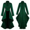 Robes décontractées Femmes Veste Manteau Médiéval Rétro Dentelle Victorienne Gothique Manches Longues Bouton Tailcoat Steampunk Halloween Costume Costume Vêtements