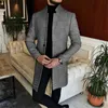 Men s Trench Coats Fashion Korean Stand Collar Windbreaker Luxury Trend Long sleeved Long Cape Single breasted Loose Casual M 4XL 231025