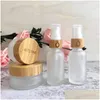 Storage Bottles & Jars Storage Bottles Jars Bamboo Packaging Natural 5/10/20/30/50/100/200/250Ml Aluminum Wooden Jar Logo Engraving Cr Dh2N4