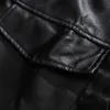 Mäns jackor Lacible Autumn Solid Color Bomber Jacket Men High Street Punk Faux Leather Baseball Jacket Black Outwear Streetwear Hip Hop YQ231025