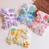 Hårtillbehör flicka Catoon Bow Flower Ealstic Band Hairpin Kid Hairclip Clip Pin Women Baby Headwear Hair Grip Set