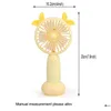 Party Favor Rechargeable Mini Fan Hand Held Party Favor 1200Mah Usb Office Outdoor Household Desktop Pocket Portable Travel Electrical Dhwsy