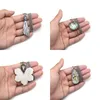 Kedjor Fashion Inlaid Rhinestone Natural White Shell Abalone Flower Charm Pendant Women's Necklace Jewelry Gift 1PC