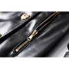 Women S Fur Faux Winter Winter Luxury Design Double Breadted Black Pu Leather Coats Long Long for Ladies Quality Street Women Trench with Belt 231025