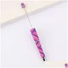 Gel Pens Wholesale Leopard Diy Bead Pen Ballpoint Pens Original Beads Customizable Lamp Work Craft Writing Tool Office School Business Dhxfy