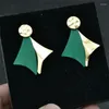 Dangle Earrings For Women Fashion Jewelry Gold Green Silver Plating Sexy Mature Urban Beauty Wholesale Shiny Ladies Earings