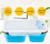 Dinnerware Foldable Microwave 1100ml Silicone Lunch Box Collapsible Portable Large Capacity Container Spoon Bowls Storage Bento