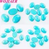 WOJIAER Natuurlijke Edelsteen Turkoois Cabochon Ovaal Helder CAB Kralen Geen Boren Gat voor Sieraden Maken DIY Hanger Ring BU817208q