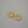 Hoop Earrings Japanese And Korean Fashion Simple Compact Brass Plated With Gold Exquisite Delicate Bean Daily