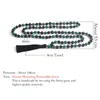 チョーカーoaiite 108 japa mala beadsネックレス8mm孔雀ストーン溶岩ロングタッセルネックレス女性ヨガエネルギージュエリーギフト231025