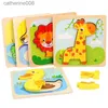 Puzzle Cartoon Animal Puzzle 3D in legno per bambini Montessori Toys Children Educational Traffic Jigsaw Puzzle per bambini 1 2 3 anni Ragazzi GirlsL231025