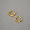 Hoop Earrings Japanese And Korean Fashion Simple Compact Brass Plated With Gold Exquisite Delicate Bean Daily