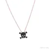 intero stock di fabbrica pavimenta nero cubic zirconia oro rosa argento sterling 925 collana da donna con teschio242Z