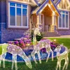 Other Event Party Supplies 3pcs Iron Art Elk Deer Christmas Garden Decoration With LED Light Glowing Glitter Reindeer Xmas Home Outdoor Yard Ornament Decor 231025