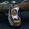 Pendentif Colliers Vintage Viking Pirate Voile Collier Hommes Norse En Acier Inoxydable Amulette Bijoux En Gros