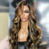 Brazilian Short Human Hair Wig Sale 13x4 Ash Honey Blonde Highlight Lace Frontal Wig for Women Natural Wave Glueless Synthetic Bob Wig