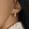 Hoop örhängen Ryju 925 Sterling Silver Boho Bell Shape Freshwater Imitation Pearl Piercing Earring for Women Girl Teens Daughter Gift