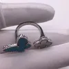 merk luxe liefde zoete klaver vlinder designer band ringen voor vrouwen parelmoer blauw limited edition leuke charme elegante ring bruiloft sieraden leuk cadeau