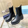 Botas Botas de tobillo de fondo grueso con cabeza redonda para mujer 2023 Otoño e invierno Nuevas botas de moda sin cordones con hebilla de metal de tacón alto negro T231025