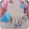 Andra babyfoder lyxiga blå och rosa napp BPA gratis silikonnamn inledande bokstav med klipp 231025