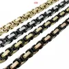 Chains 8mm Wide Gold Color Polished Flat Byzantine Necklace Men Stainless Steel Wholesale Price Jewelry