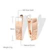 Dangle Earrings Gulkina Vintage Luxury Women's 585 Rose Gold Color Natural Zircon Smooth Hollow National Wedding Jewelry