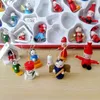 Christmas Decorations 48pcs Handpainted Mini Wooden Dolls Angel Snowman Ornaments Xmas Tree Pendant Baubles for Kids Gift 231025