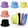 Yaz Bahar Pamuklu Bebek Kova Şapkası Çocuklar İçin Erkek Kız Güneş Koruyucu Panama Plaj Kapağı Makaron Saf Renk Açık Balıkçı Şapkası De653