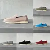 Loro Piano Loro Pianaa Flat Walking Shoes Summer Lp 2023 Bottom New Cow Tendon Soft Sode Slip on Bean Shoes Hool Wool Slater-on Shoe mâle chaussures