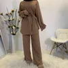 Vêtements ethniques Ensembles de deux pièces Eid Mubarak Femmes Abaya Turquie Hijab Robe musulmane Caftan Kaftan Islam Pantalon ample à jambes larges Tenues arabes