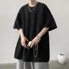Erkek Tişörtleri Pileli Kumaş Tasarımı Kısa Kollu Tişört İnsan için Kore Tarzı Büyük Boy Yaz Gömlek Baggy Beetting Üstler Tees