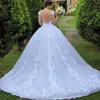 Illusion blanc/ivoire robe de bal longue robe de mariée manches courtes robes de mariée princesse Tulle robes de mariée élégantes 2024