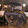 Ensembles de literie Ensemble de housse de couette King de luxe noir or Queen Size Style européen haute qualité taie d'oreiller ensembles de couette 231025