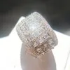 남성 실버 다이아몬드 돌 반지 고품질 패션 웨딩 약혼 반지