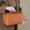 Bolsas de cosméticos Estuches Bolsa de cuero Estuche grande con cremallera Maquillaje Artículos de tocador Pincel Lápiz labial Bolsillo Almacenamiento grande Mujeres Viajes Organizadores portátiles 231025