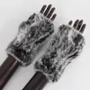 Guantes sin dedos Llegada Mujer Guantes de piel de conejo natural Punto Cálido Real Rex Piel de conejo Mitones Mujeres Invierno al aire libre Rex Guantes de piel de conejo 231025