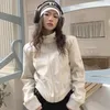 Giacca corta bianca vintage in pelle da donna da donna Casual allentata High Street Biker Moto femminile 2023 Moda invernale Coreana Chic Cappotti
