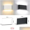 Waterdichte buitenwandlamp 12W Led Ce op en neer verlichting Moderne minimalistische binnenveranda Tuinlicht Drop Delivery