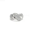 Cadermay Hip-hop bijoux tendance Vvs S925 argent 11mm ondulé rond Moissanite bague bijoux hommes et femmes bague de fiançailles