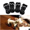 Dog Apparel Dog Apparel Pet Indoor Socks Anti Slip Boots Comfortable Puppy Warm Knit Cozy Lovely For Dogs Supplies Home Garden Pet Sup Dhtru