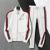 2024 Autumn Winter Men's Tracksuit moda czerwone zielone paski splice luksusowe muzyczne designerka wiatrówka oddychająca biała m-3xl