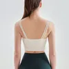 Yoga outfit Women Gym Sports BH Double Strap Fitness Bralette Sexig backless High Impact Tank Crop Top Push Up Tight vadderade underkläder