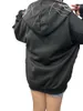 Sweats à capuche pour femmes Femmes Strass Squelette Imprimer Fermeture à glissière complète Y2K Gothique Vestes surdimensionnées Sweat-shirt à manches longues avec poche pour l'automne