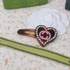 projektant marki Słodki różowy miłosny serce do włosów klipsy barrettesowe mody luksusowe litery lśniące kryształowe bling diamentowe szpiki do włosów dla kobiet dziewczyny z pudełkiem prezentowym