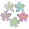 Flores decorativas liga loops resina balançar chaveiro jóias fazendo multicolorido flor de cerejeira acessórios