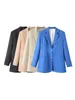 Kvinnors kostymer kvinnor blazers mode kontor bär frontknapp blazer kappa vintage lång ärm