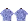 23SS Rhude Mens T Shirt High Quality Tess Designer Edition Spring/Summer New Checkerboard American Street Casual Loose Short Sleeve Shirt Trend