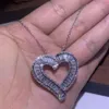 Choucong Brand Top Sell Big Heart Pendant Real 925 Sterling Silver T Shape 5a Zircon Cz Diamond Party Engagement Wedding Clavicle 320s